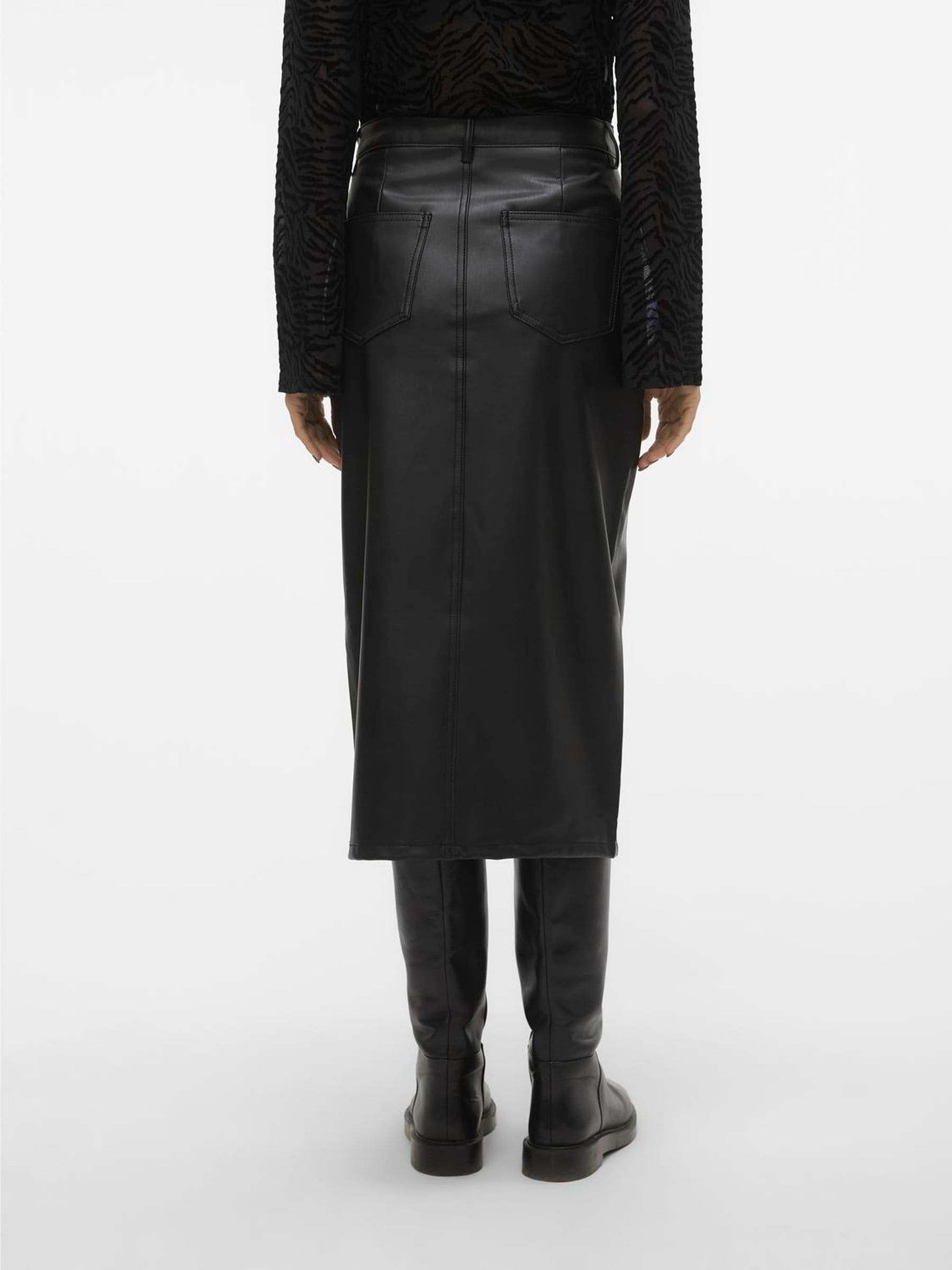 Buy VERO MODA Black Faux Leather Midi Skirt from Next USA