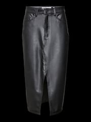 VERO MODA Black Faux Leather Midi Skirt - Image 5 of 5