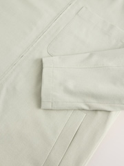 Sage Green Smart Lightweight Striped Seersucker Textured Shacket - Image 12 of 12