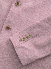 Pink Regular Fit Textured Linen Blend Blazer - Image 8 of 9