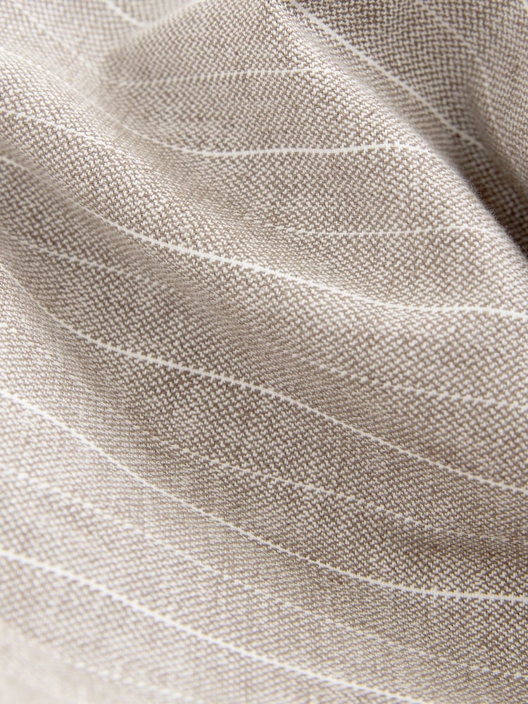 Neutral Smart Cotton Linen Blend Stripe Bomber Jacket - Image 2 of 3
