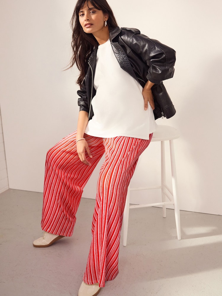Stripe Maternity Wide Leg Trousers - Image 2 of 8