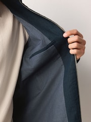 Navy Blue Cotton Linen Blend Shacket - Image 5 of 8