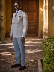 Neutral Regular Fit Linen Blend Stripe Blazer - Image 2 of 10
