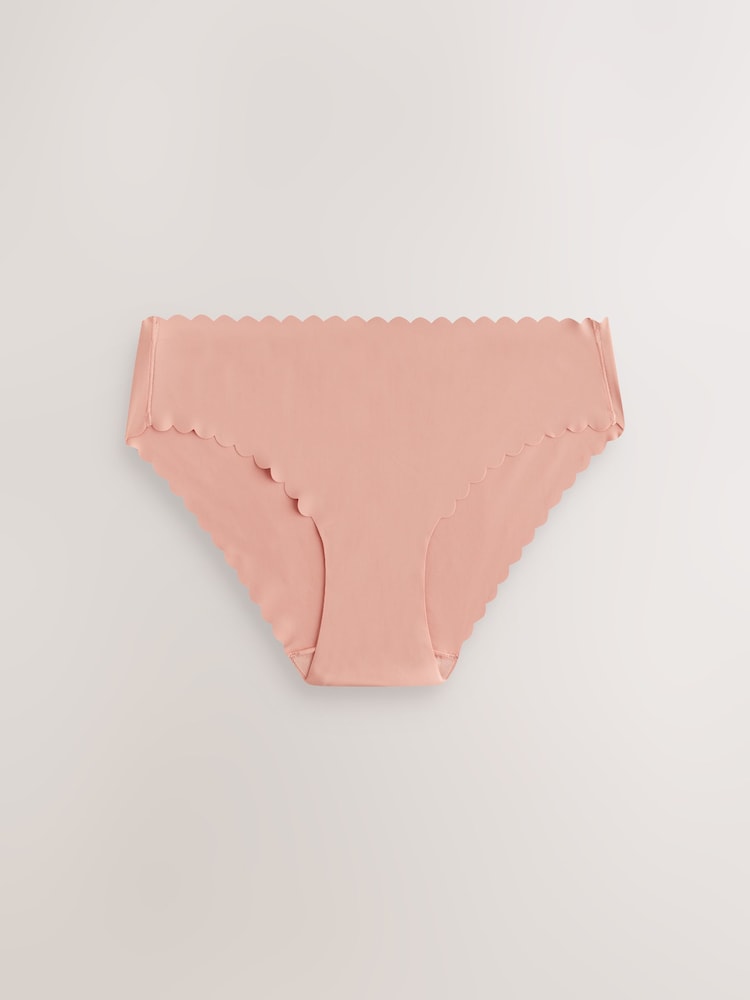 Light Pink Brazilian No VPL Scallop Edge Knickers - Image 5 of 7