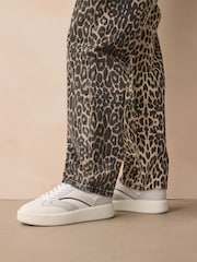 Neutral/Navy Forever Comfort® Panelled Retro Lace-Up Trainers - Image 2 of 9
