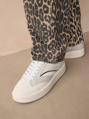 Neutral/Navy Forever Comfort® Panelled Retro Lace-Up Trainers - Image 4 of 9