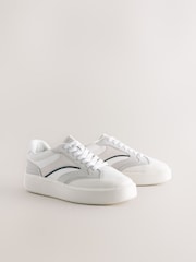 Neutral/Navy Forever Comfort® Panelled Retro Lace-Up Trainers - Image 5 of 9