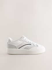 Neutral/Navy Forever Comfort® Panelled Retro Lace-Up Trainers - Image 6 of 9