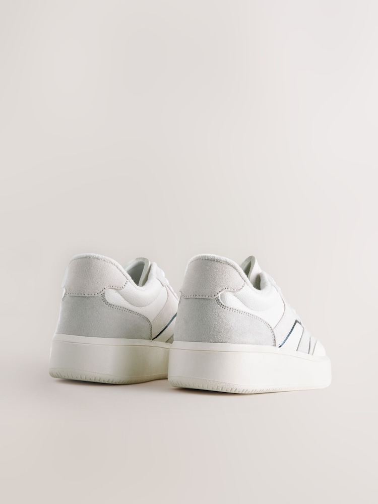 Neutral/Navy Forever Comfort® Panelled Retro Lace-Up Trainers - Image 7 of 9