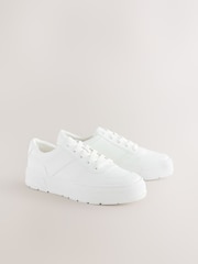White Forever Comfort® Cleat Chunky Lace Up Trainers - Image 1 of 5
