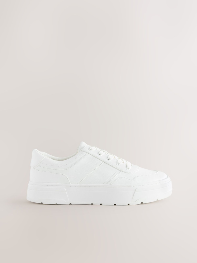 White Forever Comfort® Cleat Chunky Lace Up Trainers - Image 2 of 5