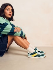 Green Forever Comfort® Slim Panel Detail Lace-Up Trainers - Image 4 of 8