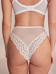 White High Rise High Leg Chloe Lace Knickers - Image 3 of 4