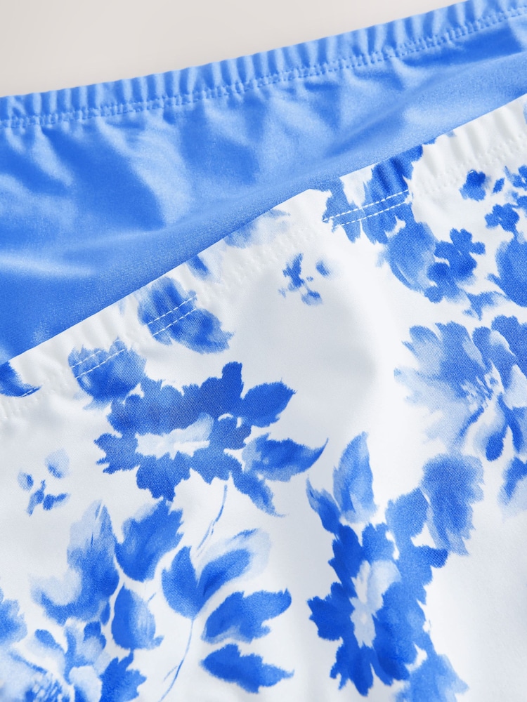 Blauer Blumendruck - Höschen mit hohem Bund und Spitzenbesatz und hohem Bein, 2er-Pack - Image 10 of 11