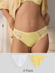 Amarillo/blanco - Pack de 2 braguitas con bordados - Imagen 1 de 10