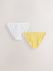 Amarillo/blanco - Pack de 2 braguitas con bordados - Imagen 5 de 10