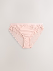 Noir/Blanc - Cotton & Lace High Leg Knickers 3 Pack - Image 7 de 9