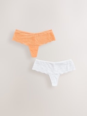Orange/Blanc - Lot de 2 strings en dentelle - Image 6 de 10