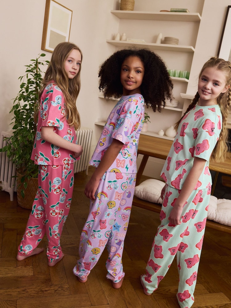 Pink/Purple Jogger Pyjamas 3 Pack (3-16yrs) - Image 3 of 11