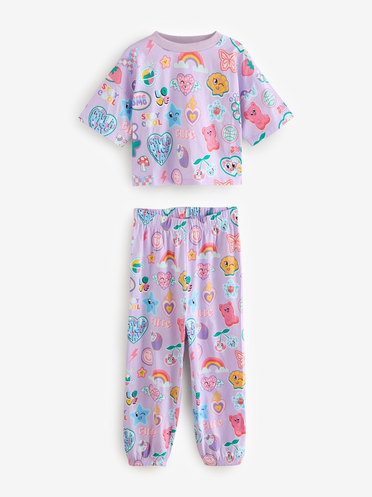 Pink/Purple Jogger Pyjamas 3 Pack (3-16yrs) - Image 6 of 11