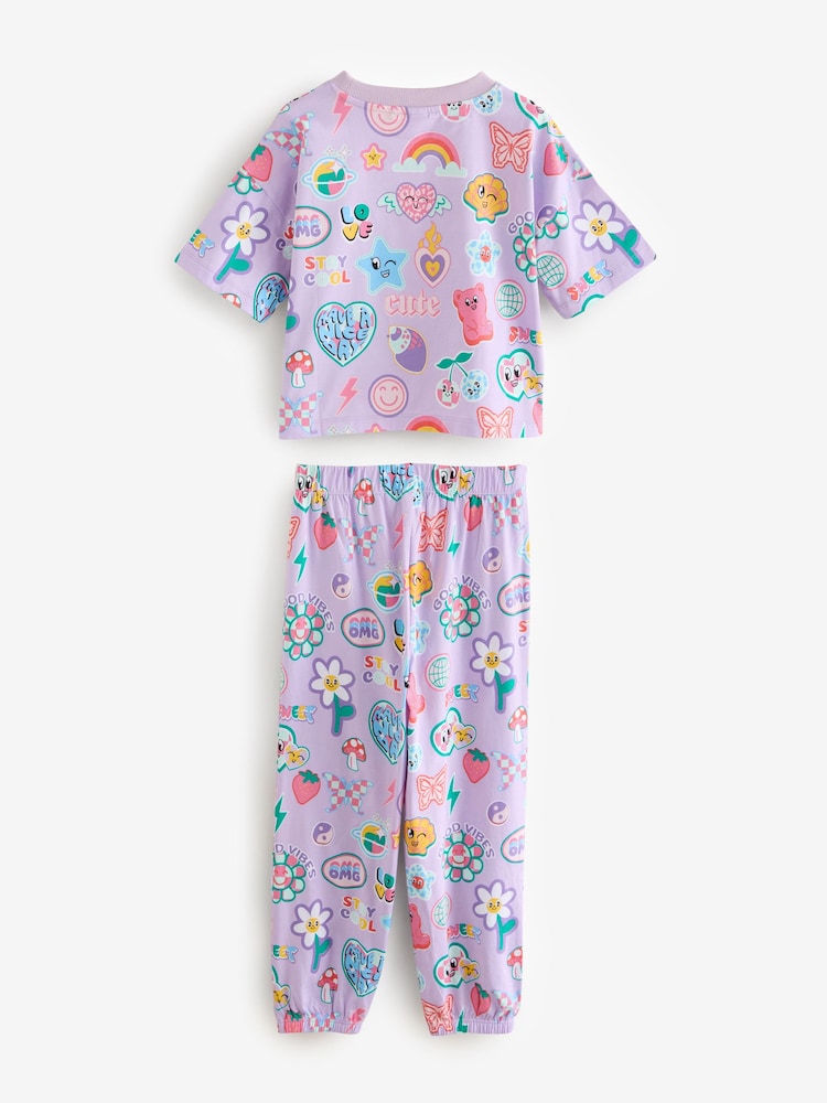 Pink/Purple Jogger Pyjamas 3 Pack (3-16yrs) - Image 7 of 11