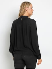 Long Tall Sally Black High Neck Crinkle Top - Image 3 of 5