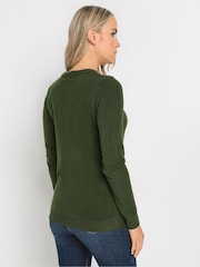 Long Tall Sally Green Crew Neck Cashmillon Jumper - Image 2 of 5