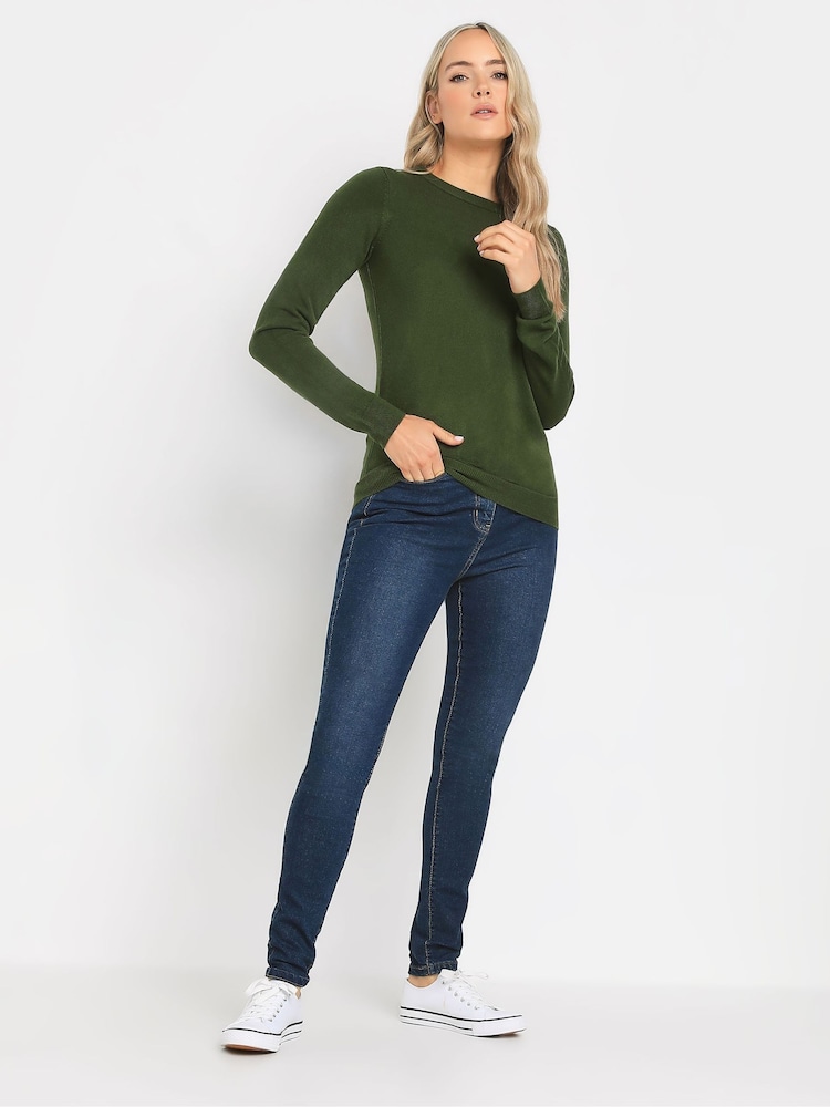 Long Tall Sally Green Crew Neck Cashmillon Jumper - Image 4 of 5