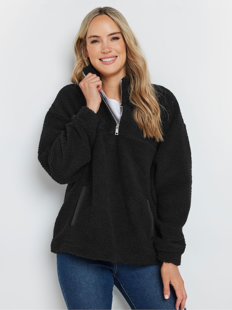 Long Tall Sally Teddy Fleece Quarter Zip Jacket - Imagen 1 de 5 Long Tall Sally Teddy Fleece Quarter Zip Jacket - Imagen 1 de 5