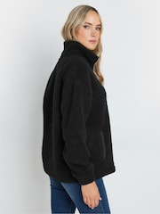 سترة فليس ناعمة الملمس بربع سحّاب من Long Tall Sally - صورة 4 من 5