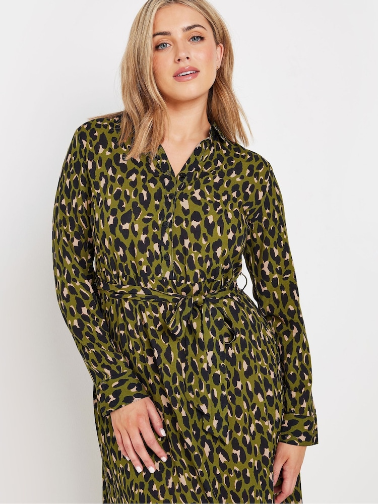 M&Co Green Animal Printed Shirt Dress - Image 4 of 4