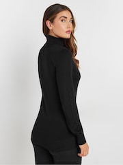 Long Tall Sally Black Roll Neck Fine Gauge Jumper - Image 2 of 5