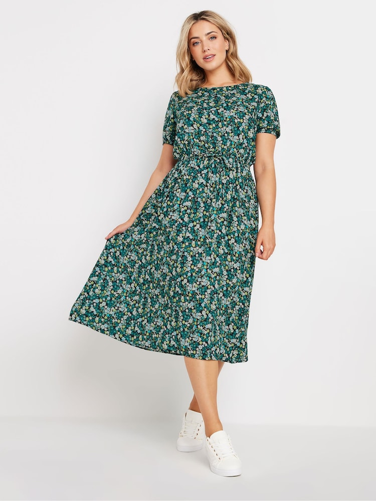 M&Co Floral Tie Detail Short Sleeve Midi Dress - Bild 1 von 5 M&Co Floral Tie Detail Short Sleeve Midi Dress - Bild 1 von 5