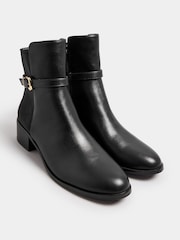 Long Tall Sally Black Block Elastic Strap Boots - Image 2 of 5