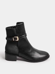 Long Tall Sally Black Block Elastic Strap Boots - Image 3 of 5