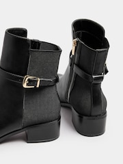 Long Tall Sally Black Block Elastic Strap Boots - Image 4 of 5