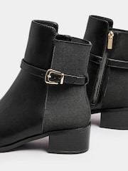 Long Tall Sally Black Block Elastic Strap Boots - Image 5 of 5