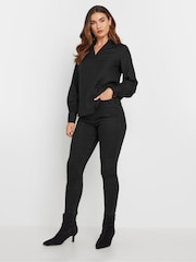 Long Tall Sally Black Collar Woven Top - Image 1 of 5