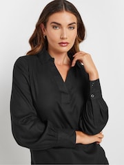 Long Tall Sally Black Collar Woven Top - Image 4 of 5
