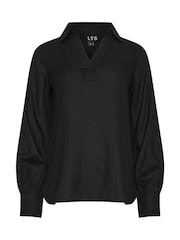 Long Tall Sally Black Collar Woven Top - Image 5 of 5