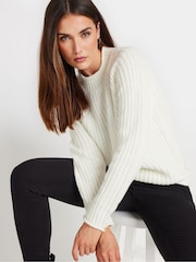 Long Tall Sally Cream Basic Acrylic Jumper - Image 2 of 4