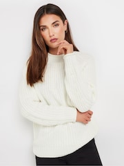 Long Tall Sally Cream Basic Acrylic Jumper - Image 3 of 4