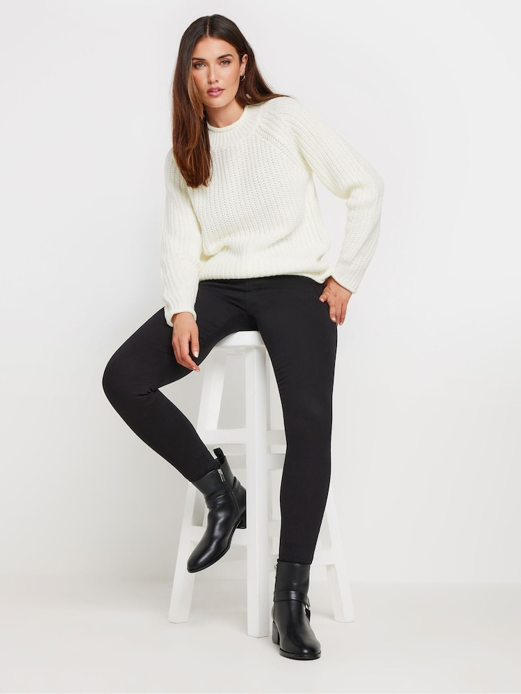 Long Tall Sally Cream Basic Acrylic Jumper - Image 4 of 4