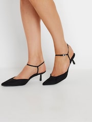 Long Tall Sally Black Two Part Closed Toe Mid Point Shoes - Image 1 of 5