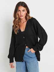 črna - Long Tall Sally Čvrst gumb pletena jopa - Slika 2 iz 6