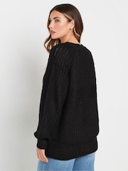 črna - Long Tall Sally Čvrst gumb pletena jopa - Slika 4 iz 6