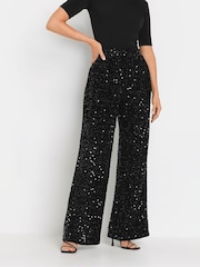 Long Tall Sally Black Velvet Sequin Trousers - Image 2 of 5