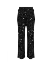 Long Tall Sally Black Velvet Sequin Trousers - Image 5 of 5