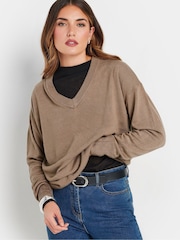 Long Tall Sally Natural Crew Neck Cashmillon Jumper - Image 5 of 6